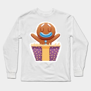 Christmas Sticker, Ginger Man Sticker Long Sleeve T-Shirt